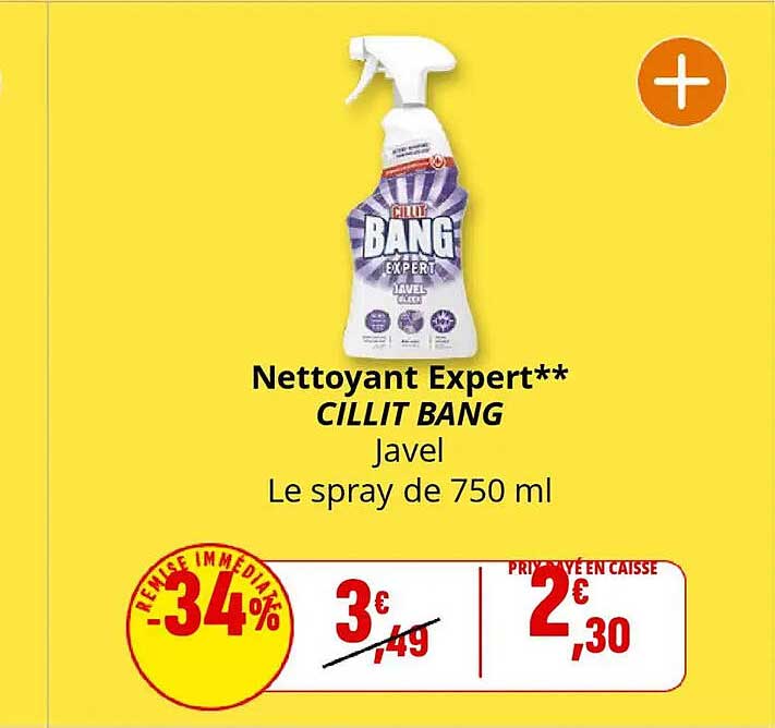 Nettoyant Expert** CILLIT BANG Javel Le spray de 750 ml
