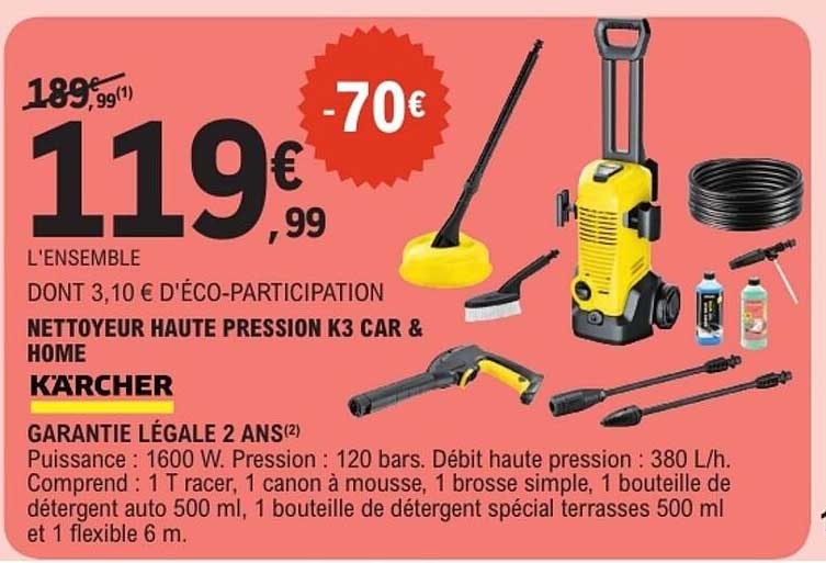 NETTOYEUR HAUTE PRESSION K3 CAR & HOME