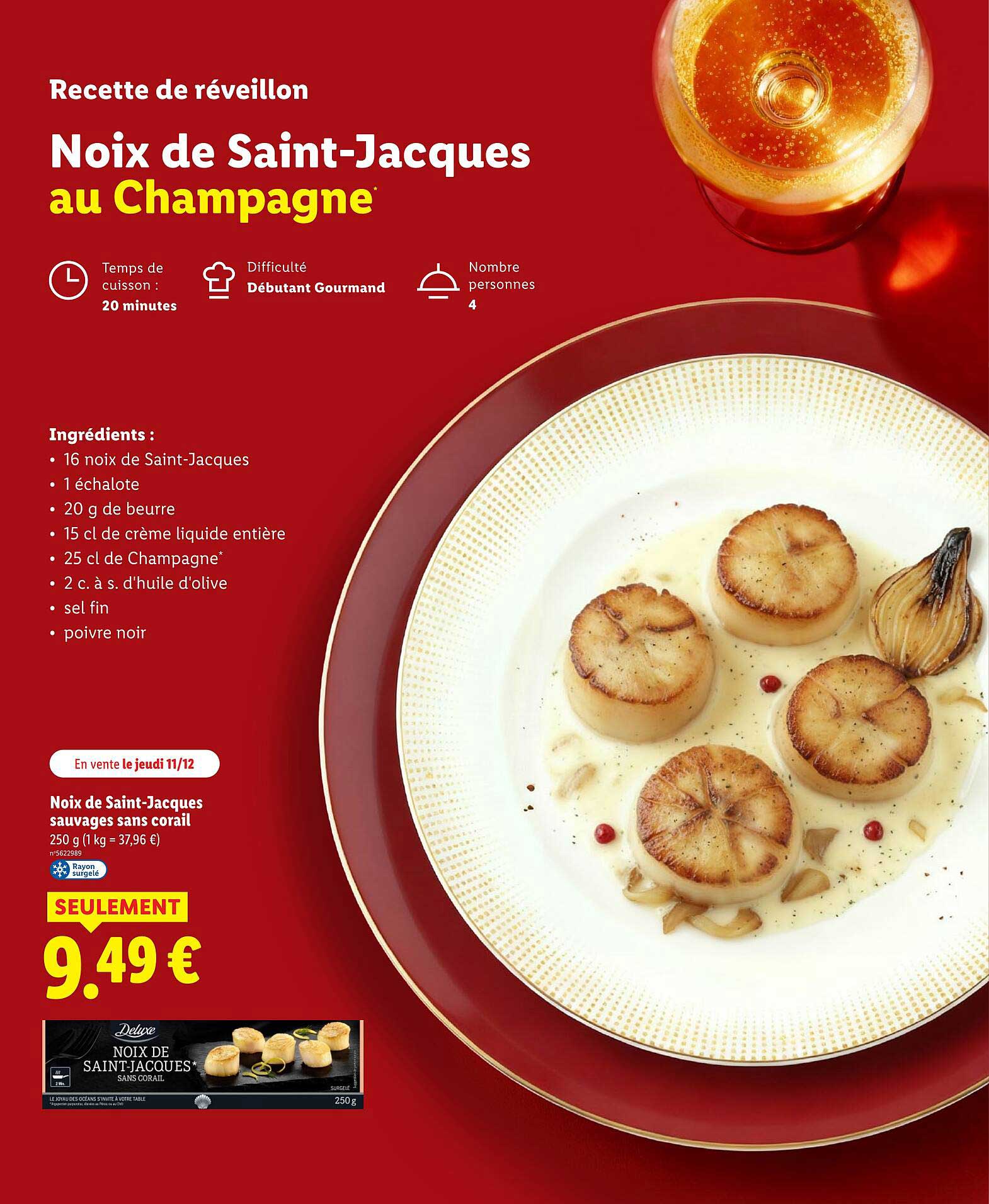 Noix de Saint-Jacques au Champagne