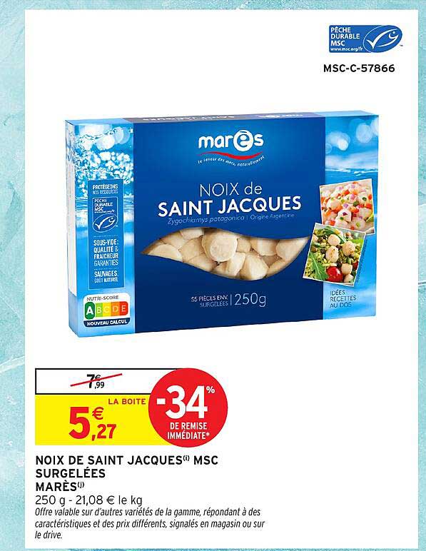 NOIX DE SAINT JACQUES MSC SURGELÉES MARÈS