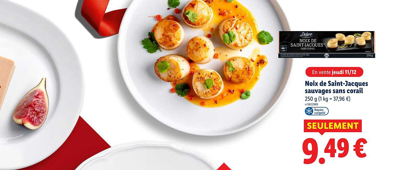 Noix de Saint-Jacques sauvages sans coral