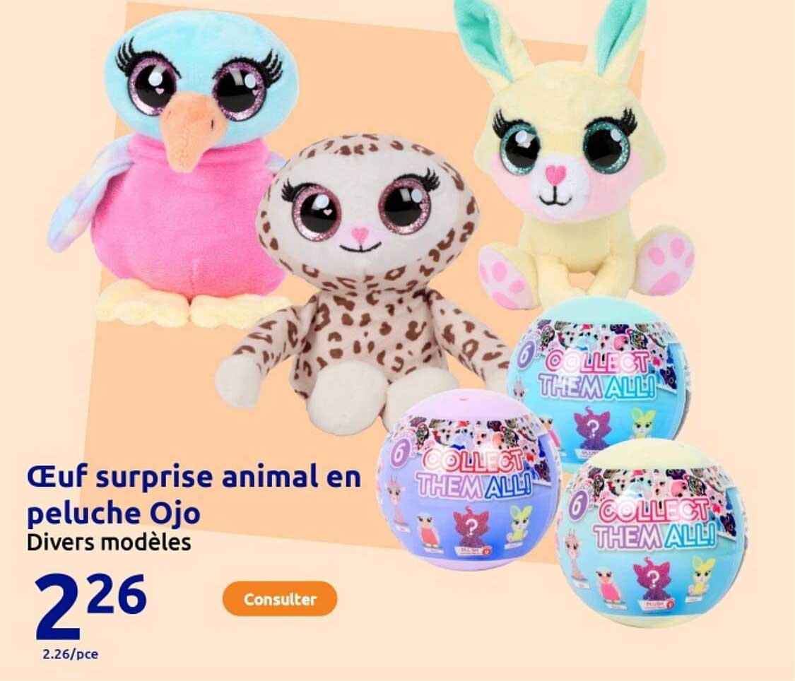 Œuf surprise animal en peluche Ojo