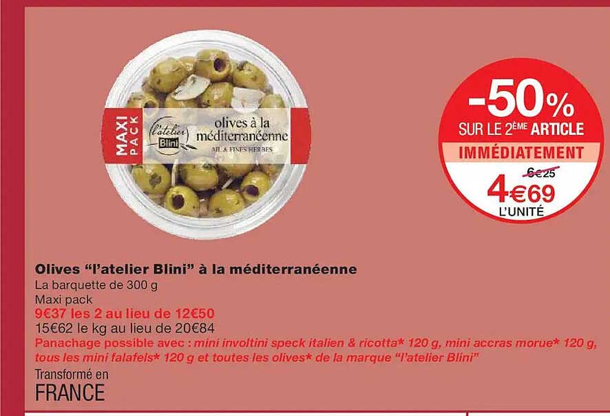 Olives "l'atelier Blini" à la méditerranéenne