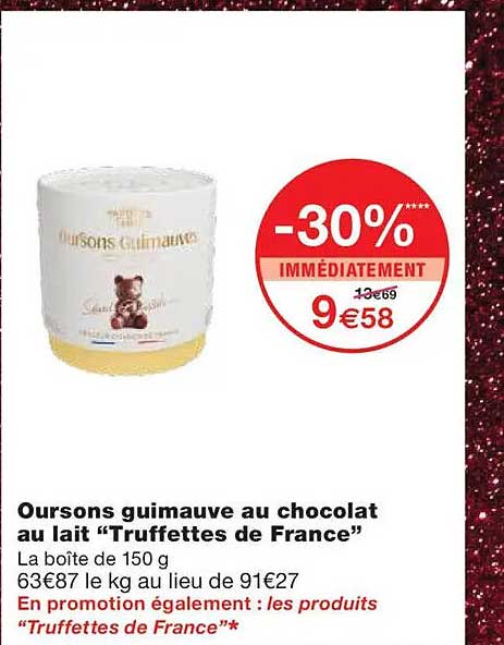 Oursons guimauve au chocolat au lait “Truffettes de France”