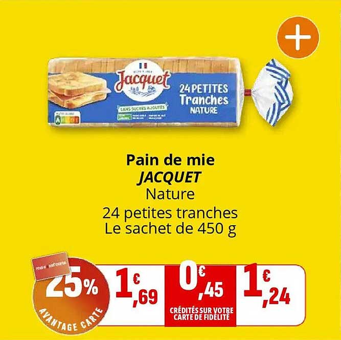 Pain de mie JACQUET Nature 24 petites tranches