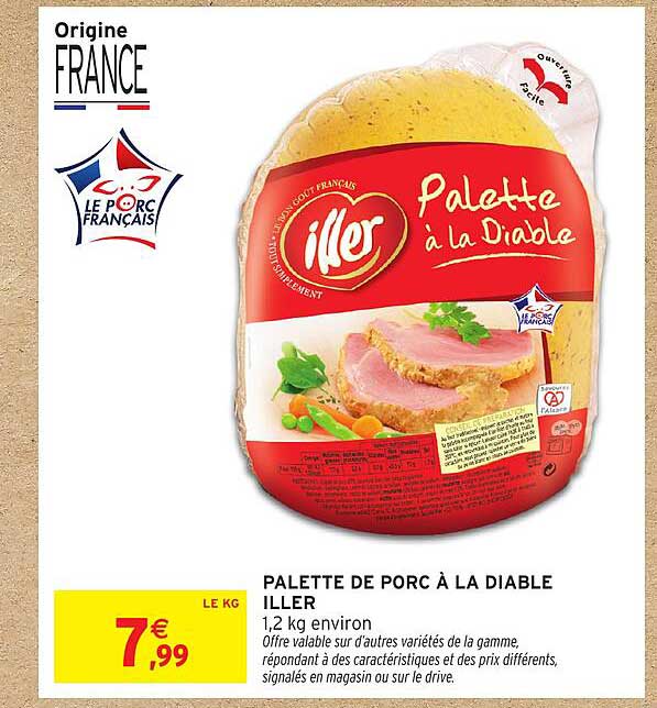 PALETTE DE PORC À LA DIABLE ILLER