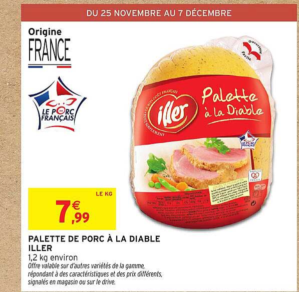 PALETTE DE PORC À LA DIABLE ILLER