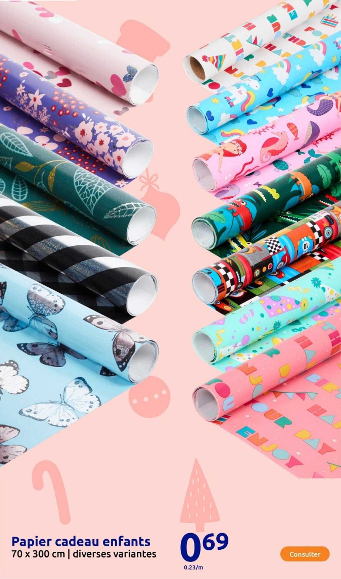 Papier cadeau enfants - 70 x 300 cm | diverses variantes