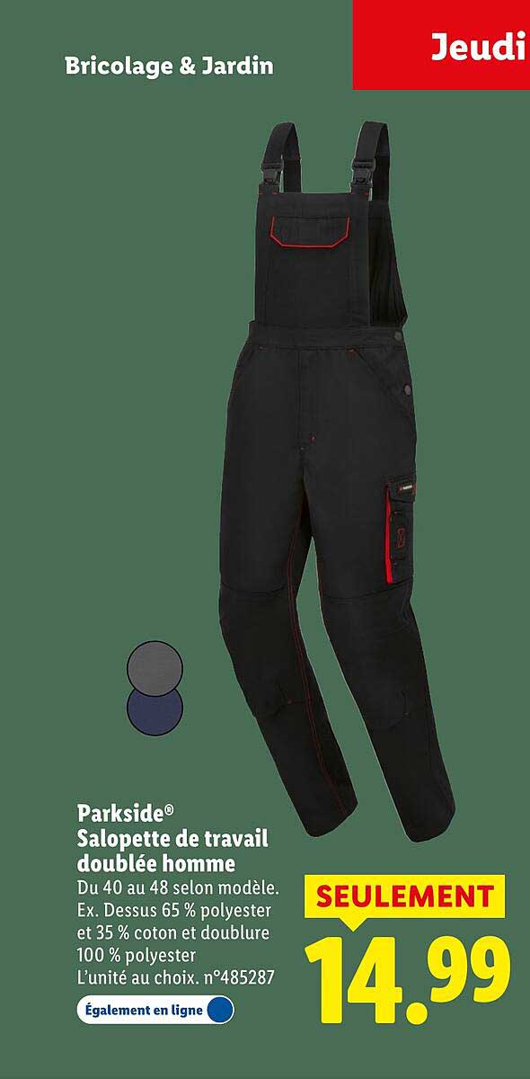 Parkside® Salopette de travail doublée homme