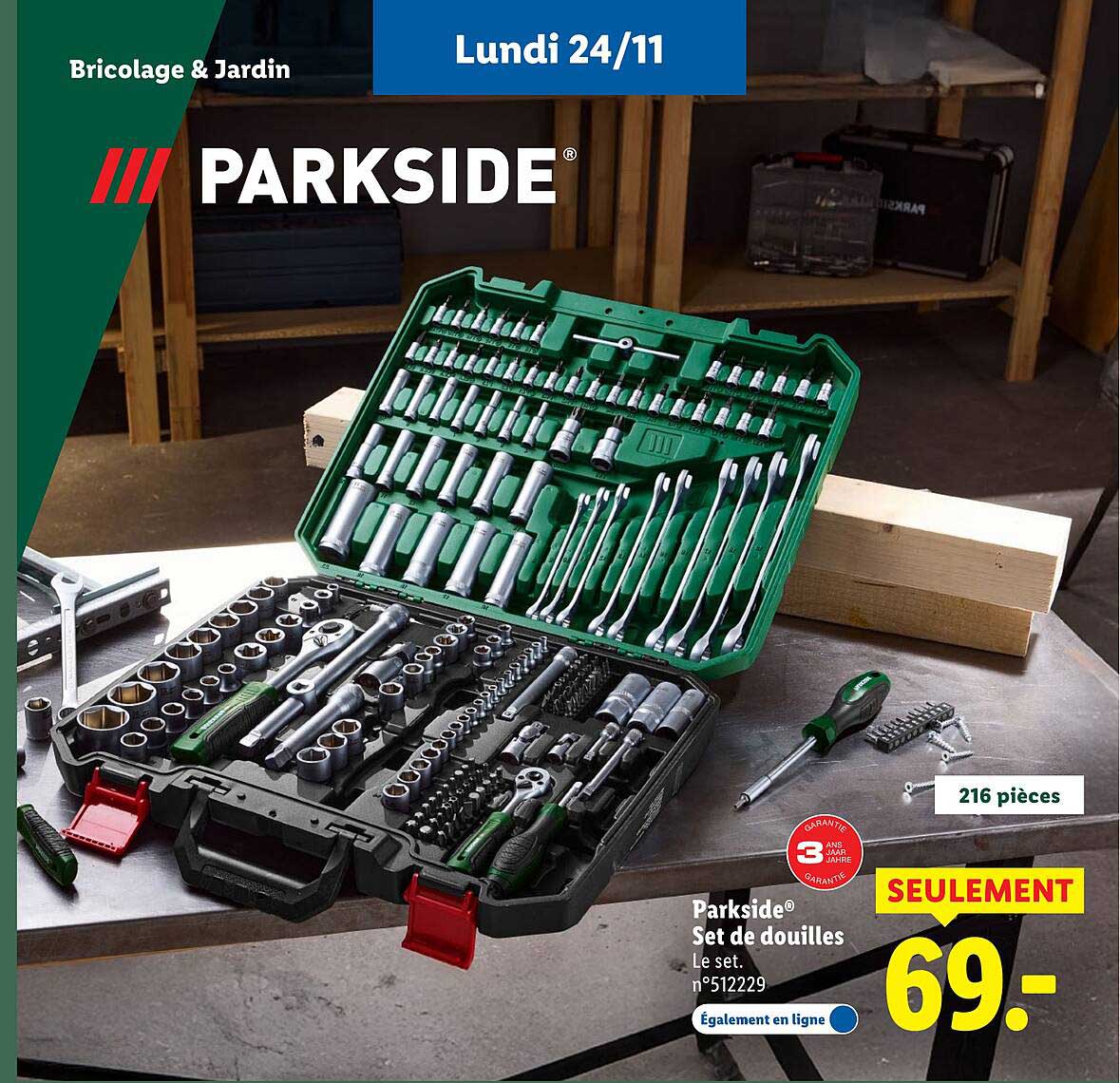 Parkside® Set de douilles 216 pièces