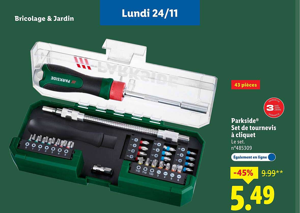 Parkside® Set de tournevis à cliquet