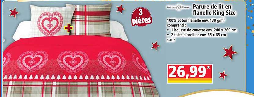 Parure de lit en flanelle King Size