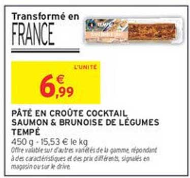 PÂTÉ EN CROÛTE COCKTAIL SAUMON & BRUNOISE DE LÉGUMES TEMPÉ