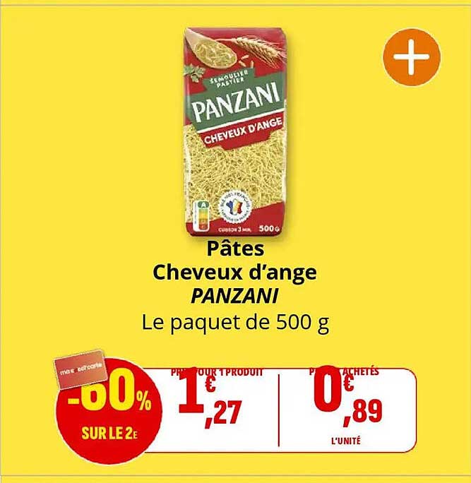 Pâtes Cheveux d’ange PANZANI Le paquet de 500 g