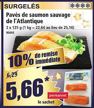 Pavés de saumon sauvage de l'Atlantique