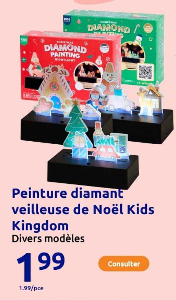 Peinture diamant veilleuse de Noël Kids Kingdom
