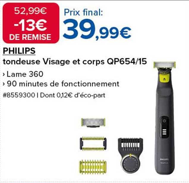 PHILIPS tondeuse Visage et corps QP654/15