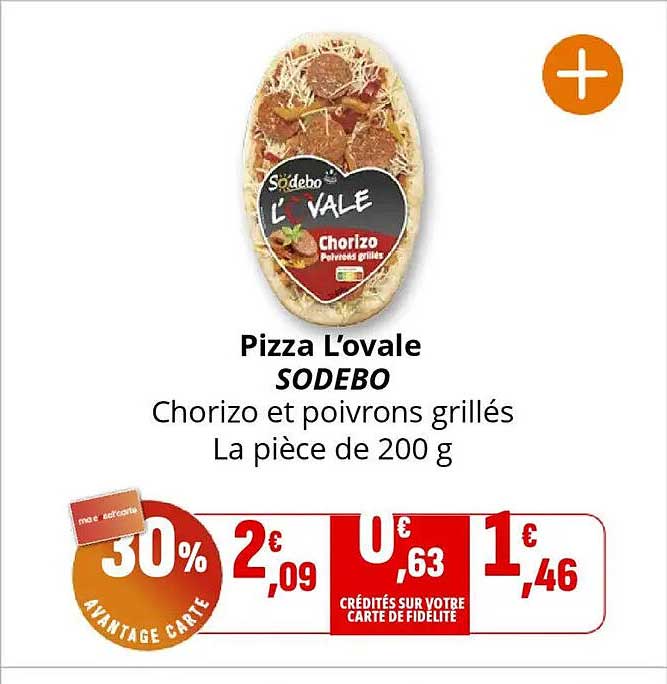 Pizza L’ovale SODEBO Chorizo et poivrons grillés