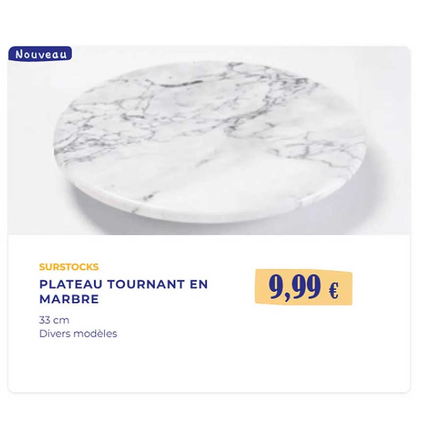 PLATEAU TOURNANT EN MARBRE