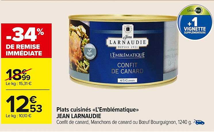 Plats cuisinés «L’Émblématique» Jean Larnaudie