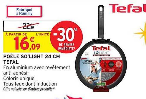 POÊLE SO’LIGHT 24 CM TEFAL