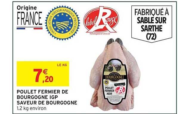 POULET FERMIER DE BOURGOGNE IGP SAVEUR DE BOURGOGNE