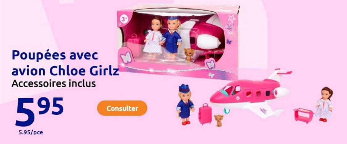 Poupées avec avion Chloe Girlz Accessoires inclus