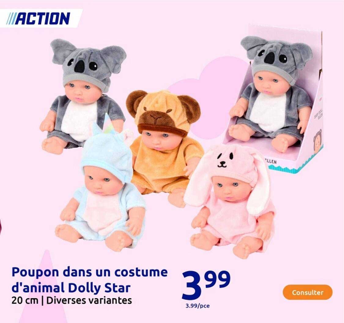 Poupon dans un costume d'animal Dolly Star