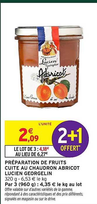 PRÉPARATION DE FRUITS CUITE AU CHAUDRON ABRICOT LUCIEN GEORGELIN