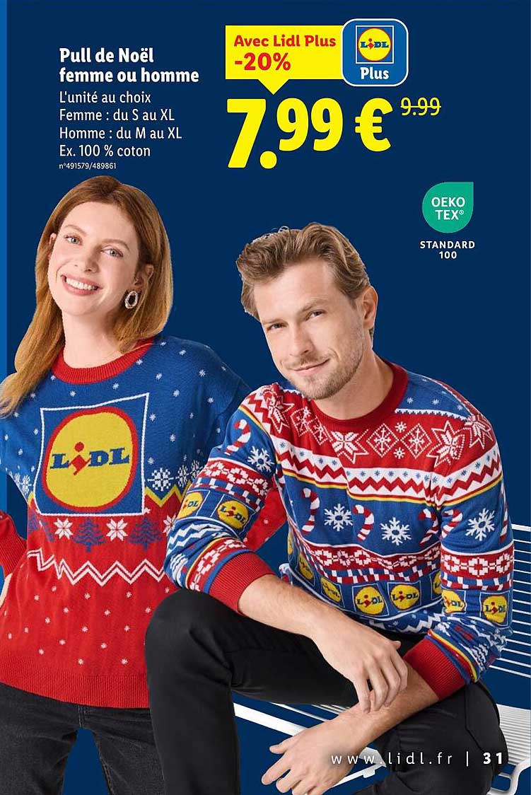 Pull de Noël femme ou homme