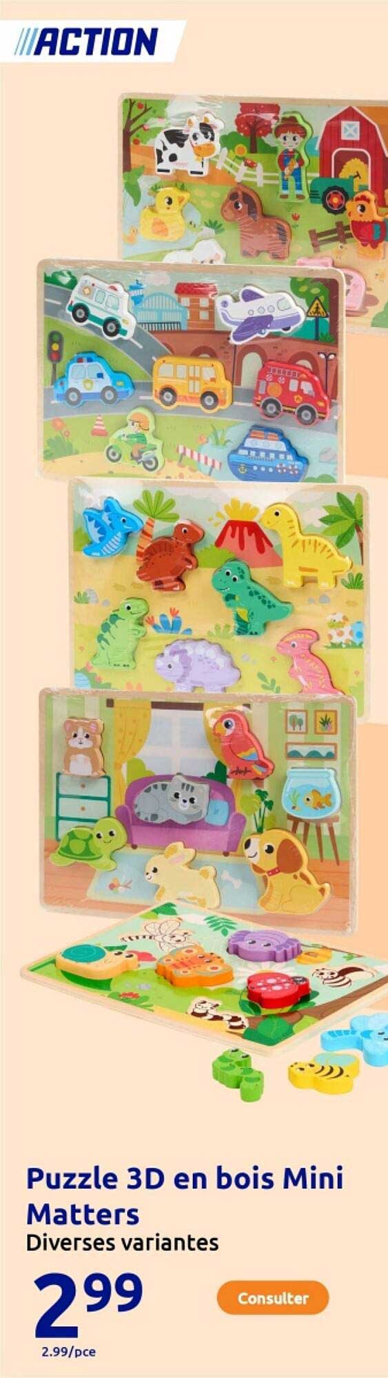 Puzzle 3D en bois Mini Matters