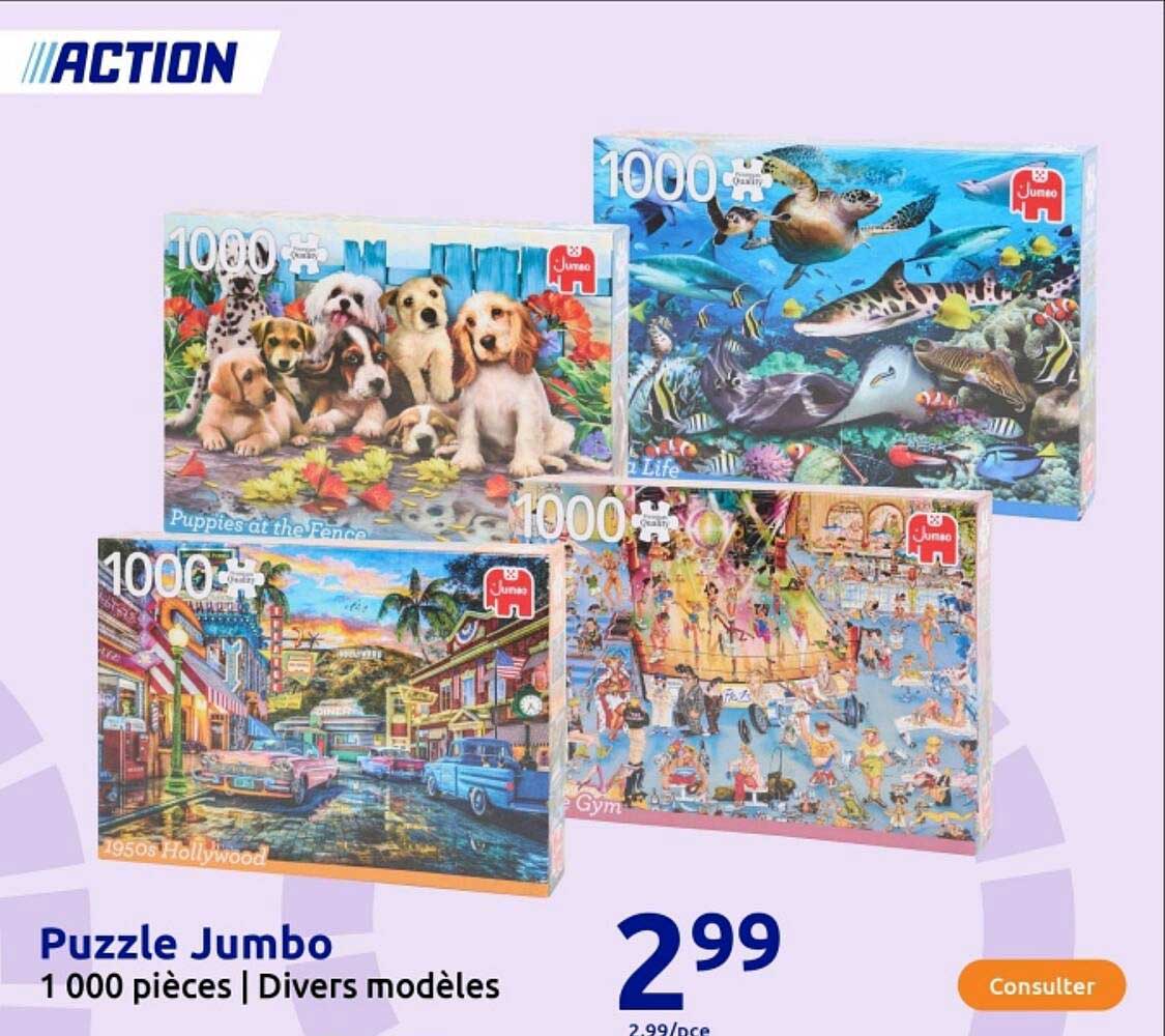 Puzzle Jumbo 1000 pièces | Divers modèles