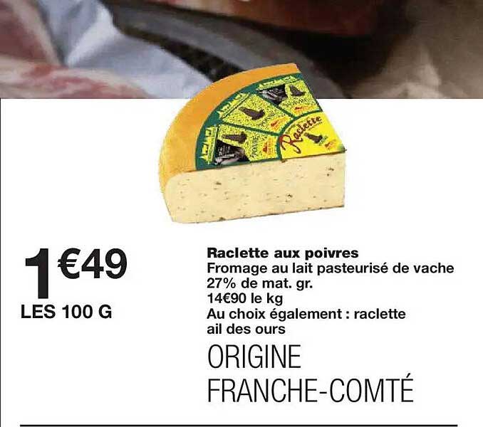 Raclette aux poivres