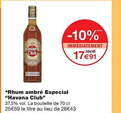 Rhum ambré Especial "Havana Club"