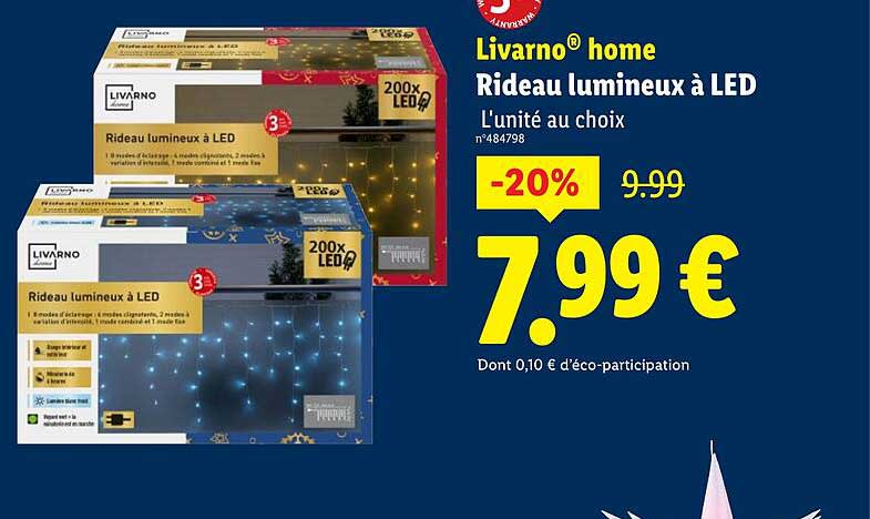 Rideau lumineux à LED