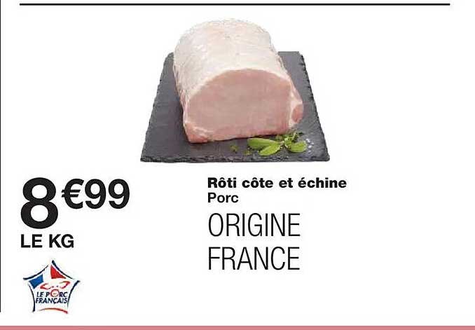 Rôti côte et échine Porc