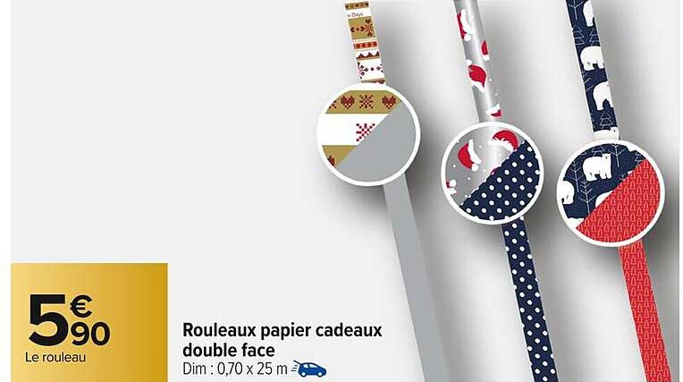 Rouleaux papier cadeaux double face