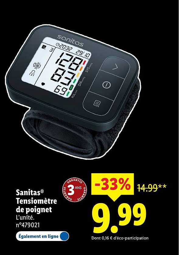 Sanitas® Tensiomètre de poignet