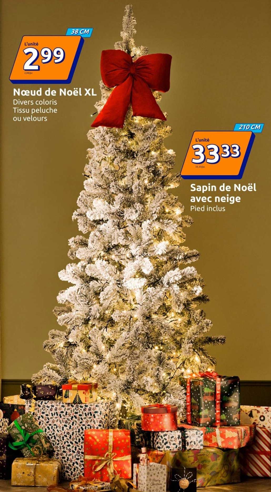 Sapin de Noël avec neige Pied inclus
