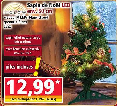 Sapin de Noël LED env. 50 cm