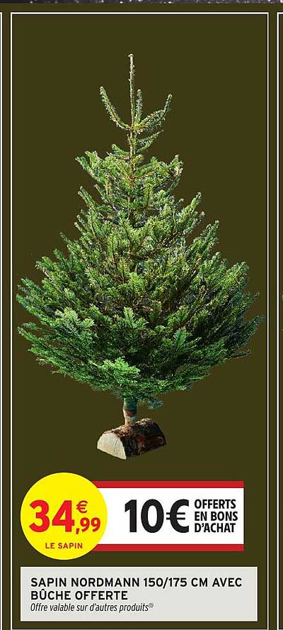 SAPIN NORDMANN 150/175 CM AVEC BÛCHE OFFERT