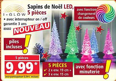 Sapins de Noël LED, 5 pièces