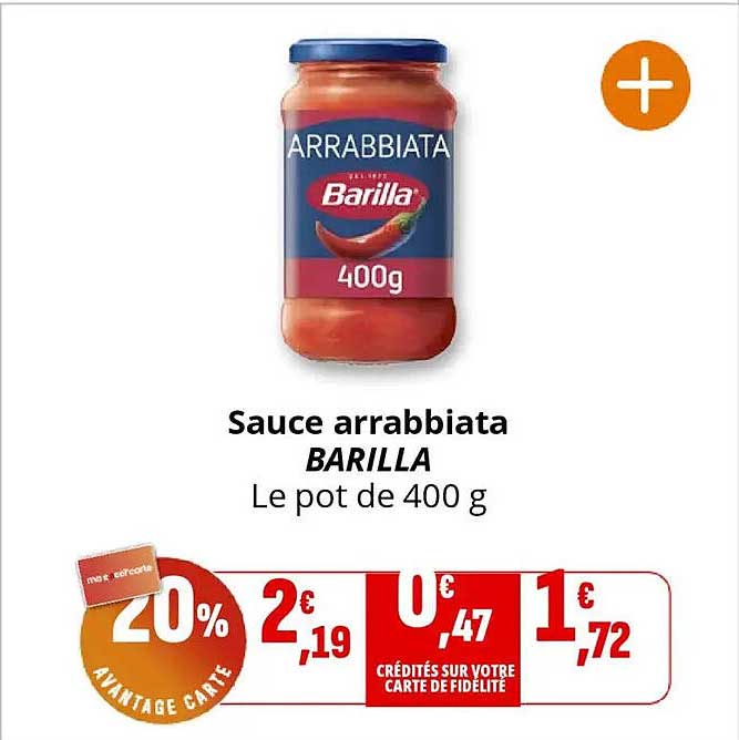 Sauce arrabbiata BARILLA Le pot de 400 g