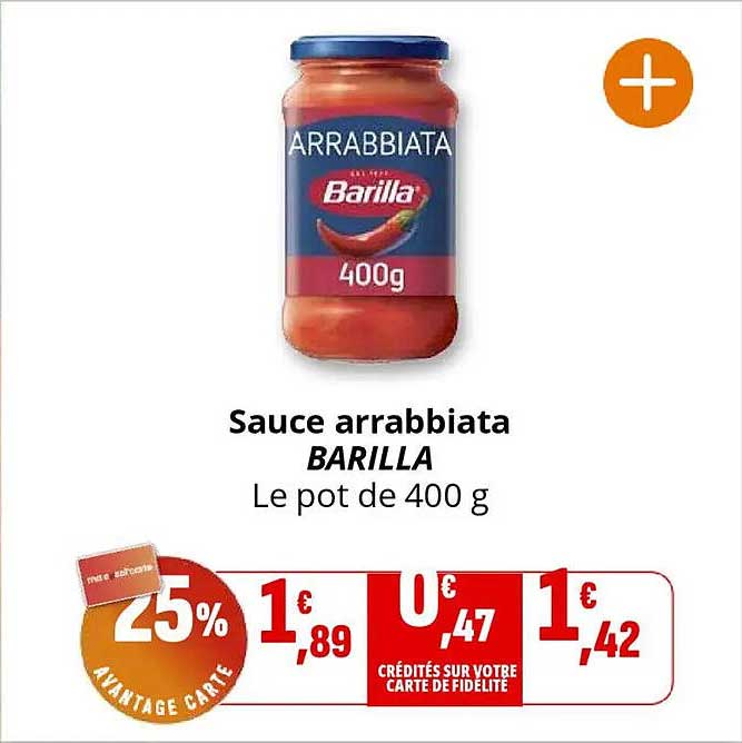 Sauce arrabbiata BARILLA Le pot de 400 g
