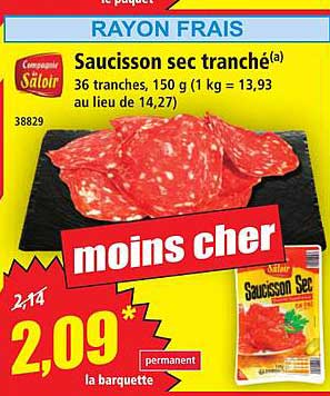 Saucisson sec tranché