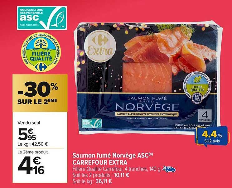 Saumon fumé Norvège ASC