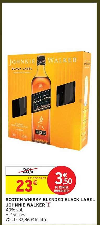 SCOTCH WHISKY BLENDED BLACK LABEL JOHNNIE WALKER