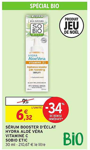 SÉRUM BOOSTER D'ÉCLAT HYDRA ALOE VÉRA VITAMINE C