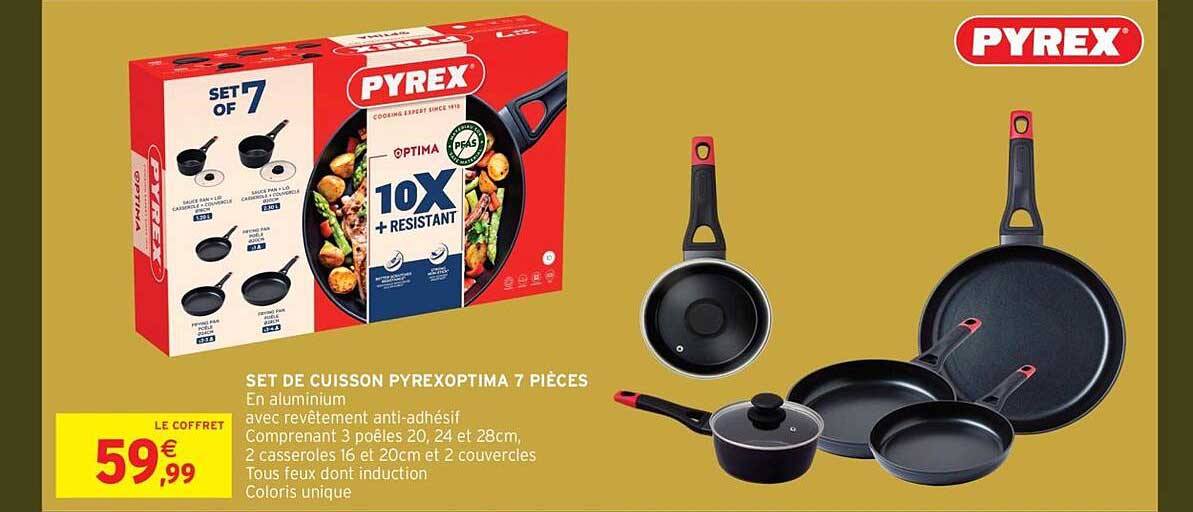 SET DE CUISSON PYREXOPTIMA 7 PIÈCES