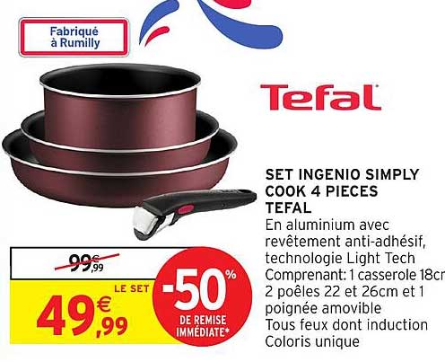 SET INGENIO SIMPLY COOK 4 PIECES TEFAL